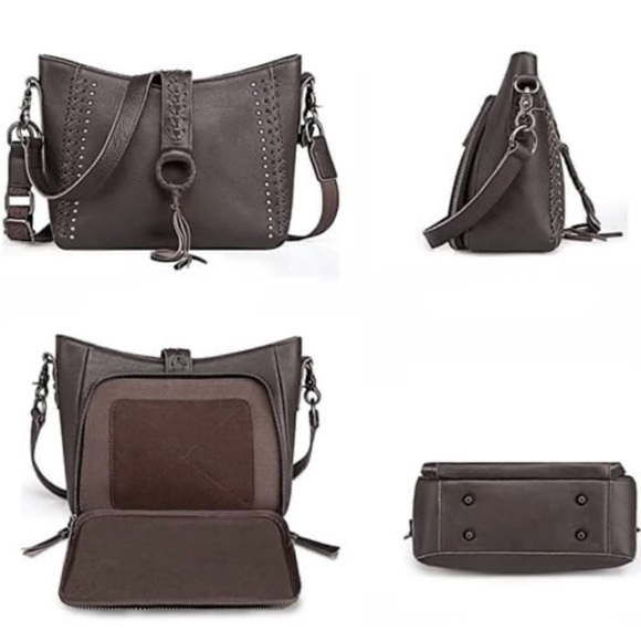 Montana West Soft Leather Brown Western Style/Boho style Satchel/crossbody - Picture 4 of 6